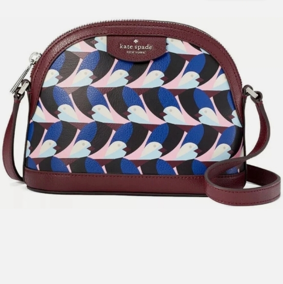 Kate Spade-Sylvia Geo Birds Dome Crossbody Bag (Love Birds 🐦) - Picture 2 of 14